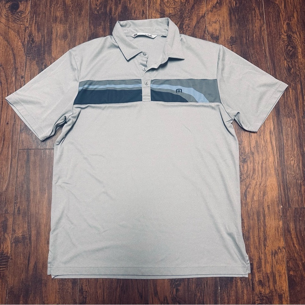 TravisMathew Golf Polo Shirt Men’s Large Gray Short Sleeve